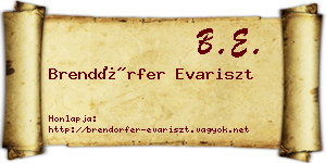 Brendörfer Evariszt névjegykártya